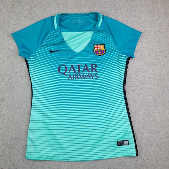 Nike Other - Nike FC Barcelona Soccer Teal Jersey 2016-17 Third Kit Shirt Jersey Womens M